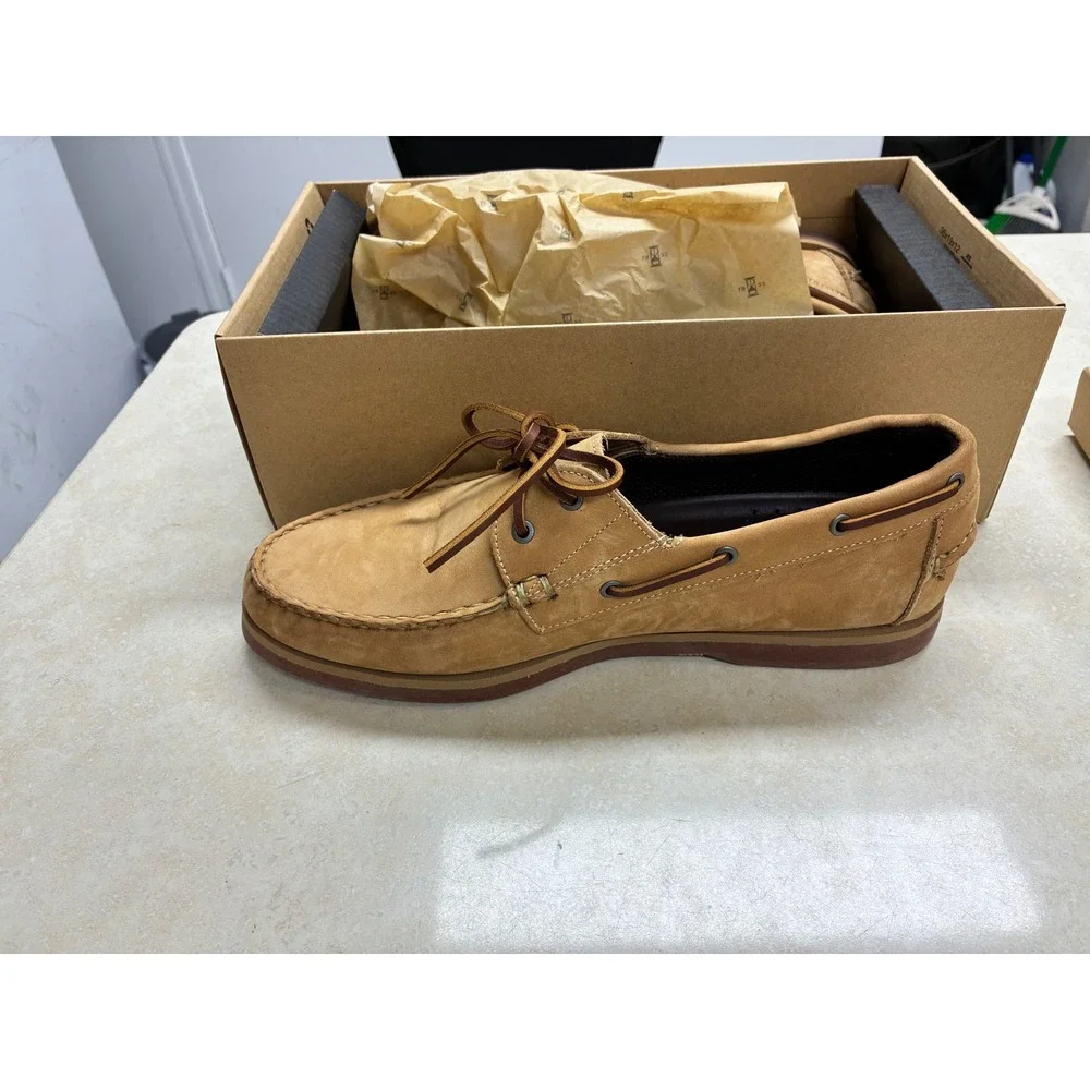 Allen Edmonds Force 10 Mens Tan Nubuck Leather Boat Shoes 2235S Size 11.5 D